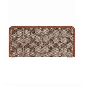 COACH Crystal Signature Jacquard Essential Slim Wallet NEW